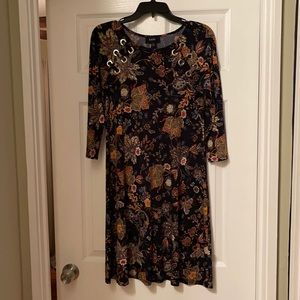 MSK black polyester blend dress with flowers